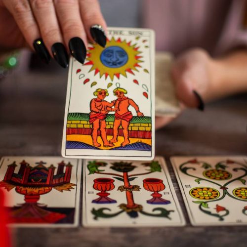 Fortune Teller Reading A Future By Tarot Cards