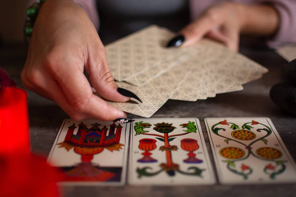 Fortune Teller Reading A Future By Tarot Cards